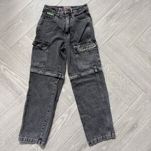 Empyre Tori Charcoal Wash Zip Off Cargo Skate Jeans Size 2